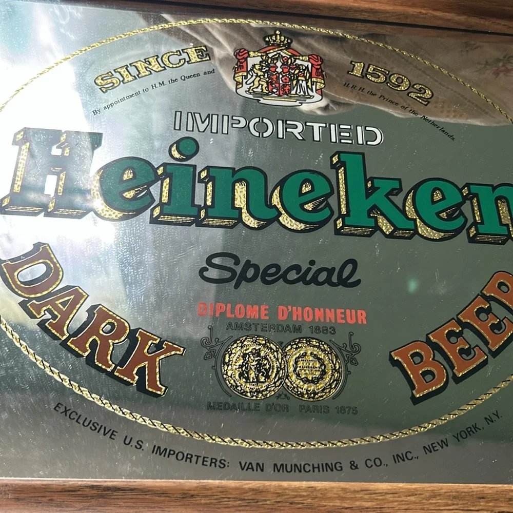 Brytone vintage Heineken special dark beer mirror picture